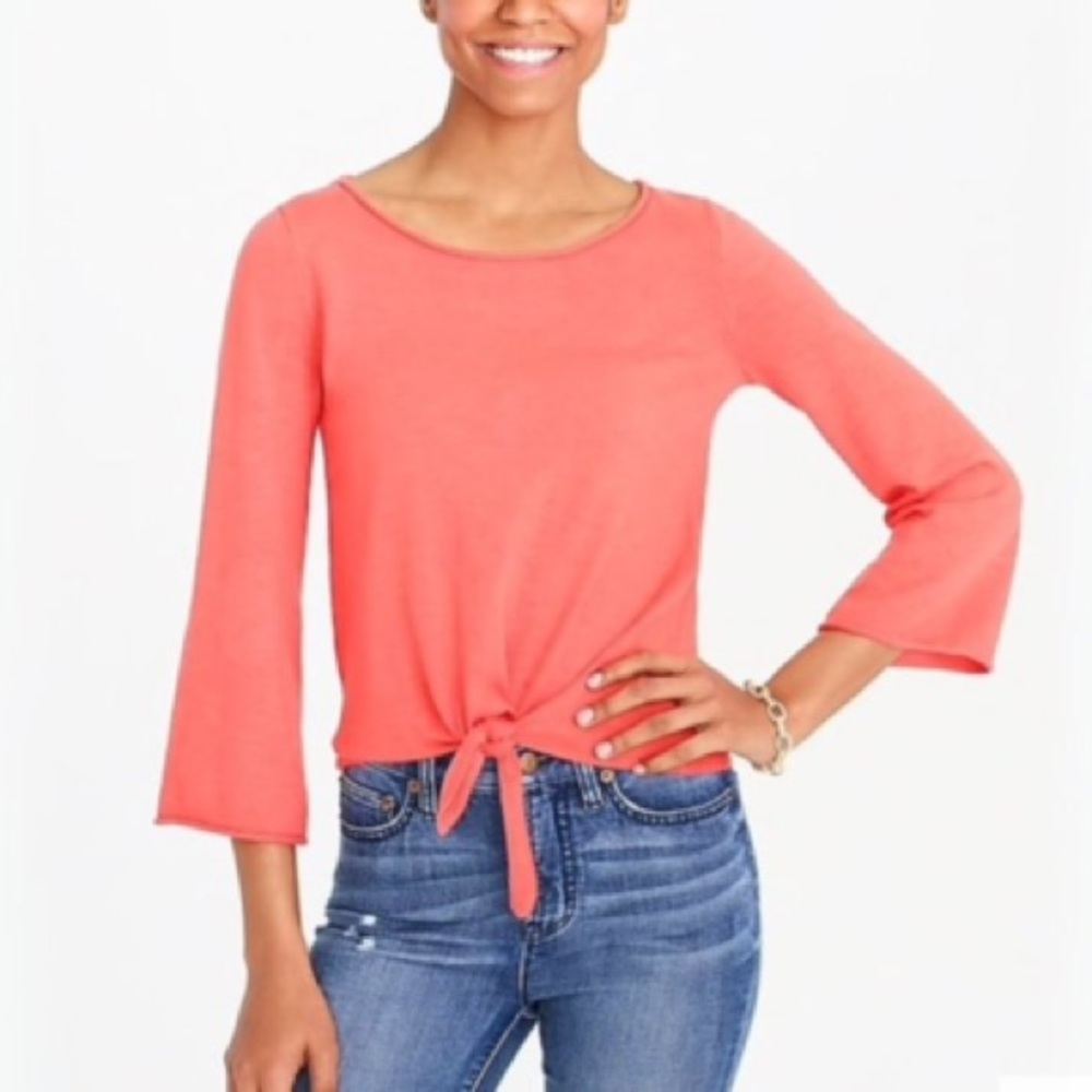 4/$15 J. Crew Coral Tie-Front Top